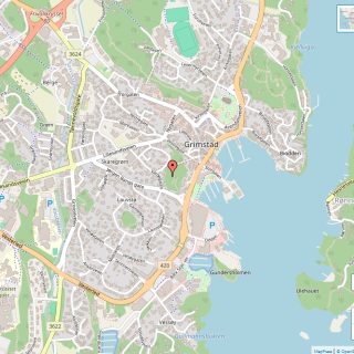 Veikart over Grimstad