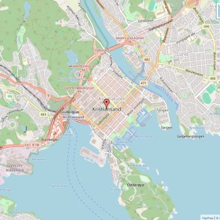 Veikart over Kristiansand